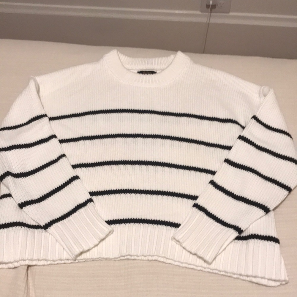 100% Organic Cotton Striped Crew Sweater